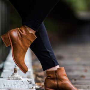 Leather Ballet Flat in Nude